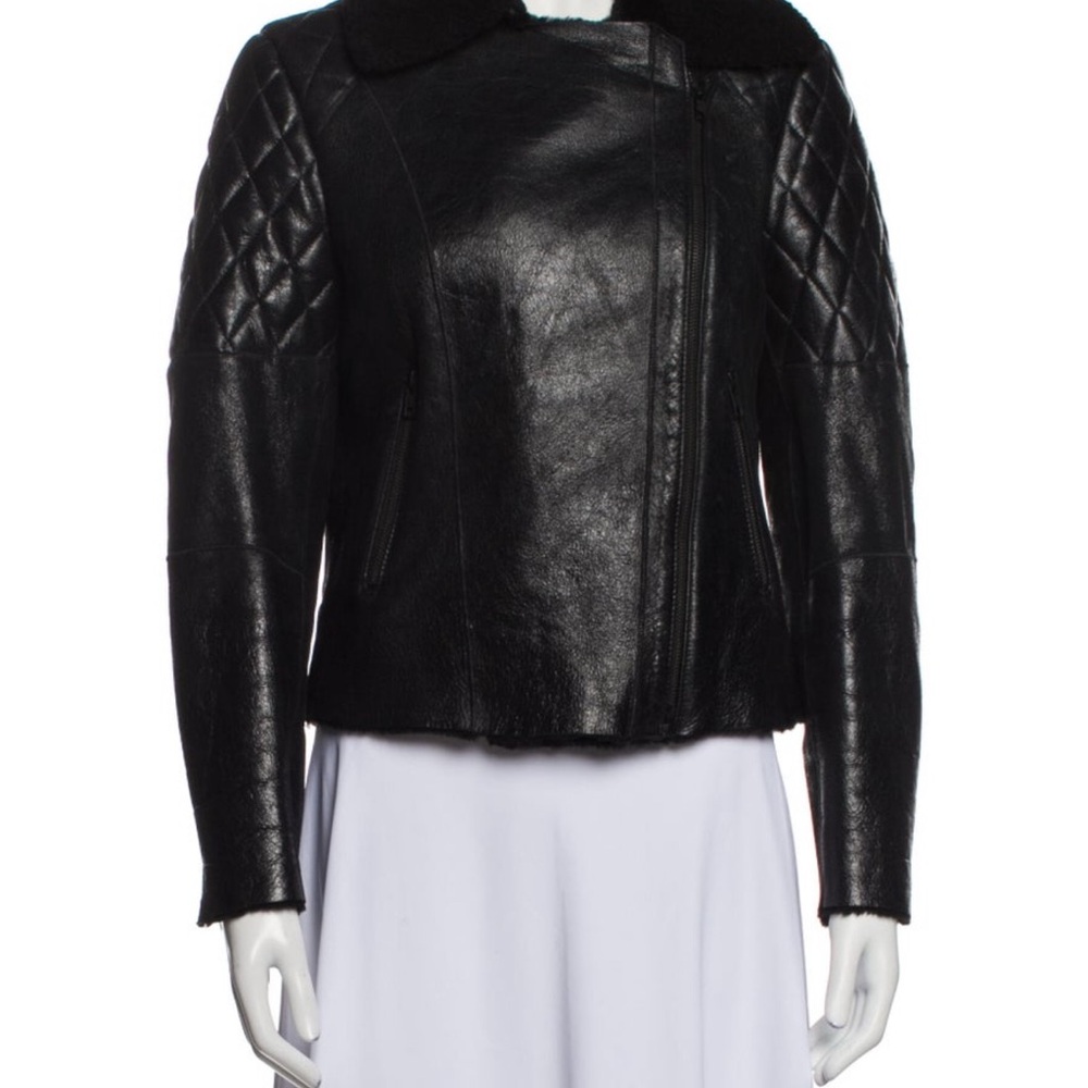 IRIS & INK genuine sheeperskin Leather Jacket for Women